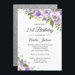 Invitation de 21e anniversaire de l'étincelle d'ar<br><div class="desc">Plus joli fleurs Invitations d'anniversaire dans le Little Bayleigh Store!</div>