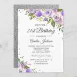 Invitation de 21e anniversaire de l'étincelle d'ar<br><div class="desc">Plus joli fleurs Invitations d'anniversaire dans le Little Bayleigh Store!</div>