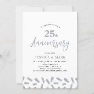Invitation de 25e anniversaire de mariage en argen