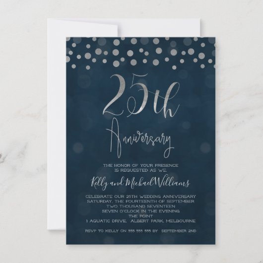 Invitation de 25e anniversaire de mariage en faux (Devant)