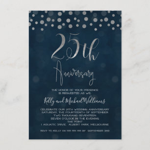 Invitation de 25e anniversaire de mariage en faux