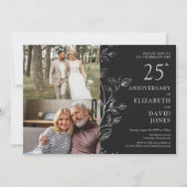 Invitation de 2 photos pour les 25 ans de mariage (Devant)