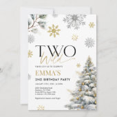 Invitation de 2e anniversaire, Gold Two Wild Birth (Devant)