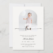 Invitation de 2e anniversaire moderne avec photo c (Devant)