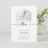 Invitation de 2e anniversaire moderne avec photo c (Debout devant)