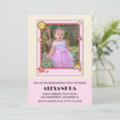 Invitation de 2e anniversaire Retro Super rose flo (Debout devant)