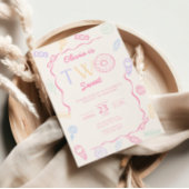 Invitation de 2e anniversaire Two Sweet Candy Land