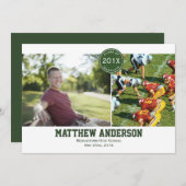 Invitation de 2e licence de photo moderne - Vert (Devant / Derrière)