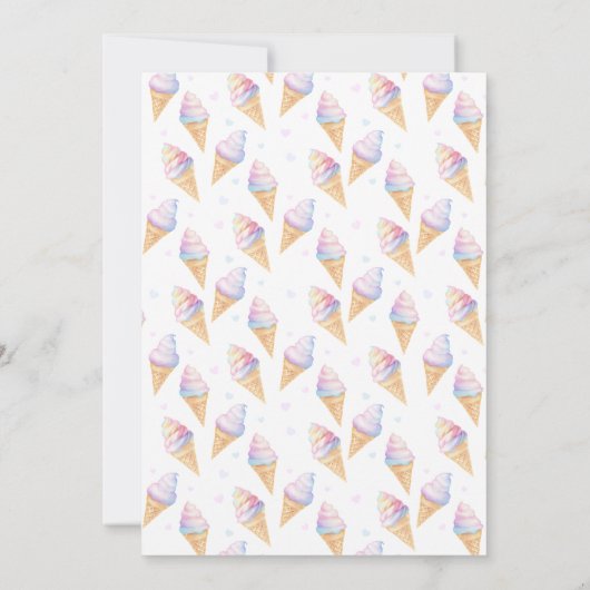 Invitation de 2ème anniversaire avec crème glacée. (Dos)