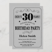 Invitation de 30e anniversaire Black and Silver Gr (Devant / Derrière)