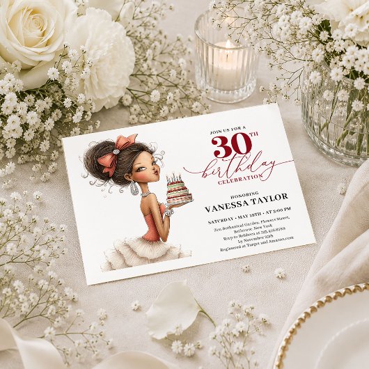 Invitation de 30e anniversaire chic et drôle pour