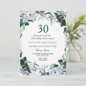 Invitation de 30e anniversaire de mariage Floral G (Debout devant)