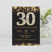 Invitation de 30e anniversaire en or noir (Debout devant)