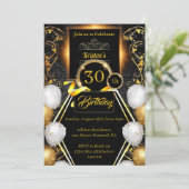 Invitation de 30e anniversaire Gold et Black (Debout devant)
