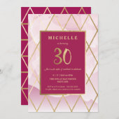 Invitation de 30e anniversaire - Or, Elégant, tend (Devant / Derrière)
