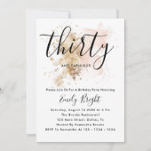 Invitation de 30e anniversaire rose et or (Devant)