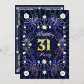 invitation de 31e anniversaire avec une foule de b (Devant / Derrière)