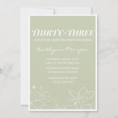 Invitation de 33e anniversaire Moderne Floral Élég (Devant)