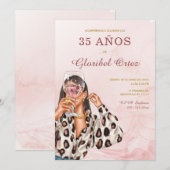 Invitation de 35 Ans Femme (Devant / Derrière)