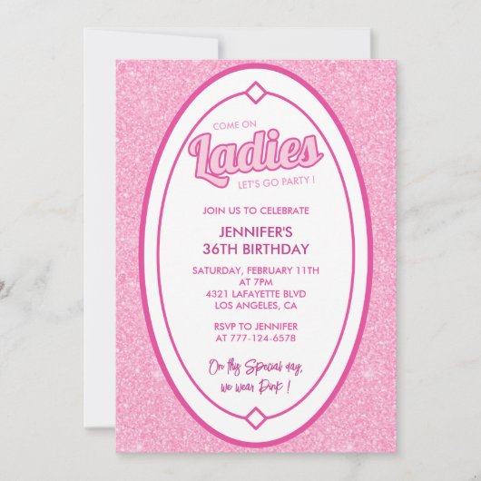 Invitation de 36 ans Glam Parties scintillant (Devant)