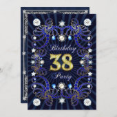 invitation de 38e anniversaire avec une foule de b (Devant / Derrière)