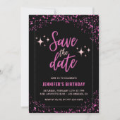 Invitation de 38e anniversaire Pink Black Enregist (Devant)
