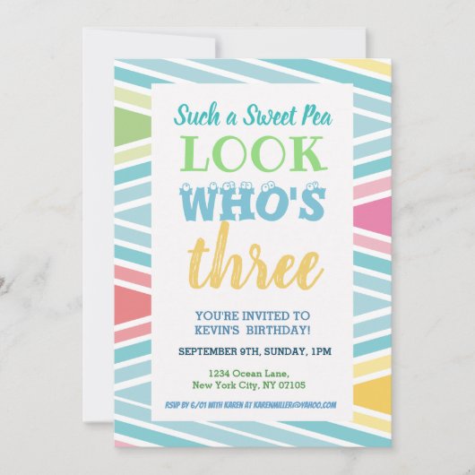 Invitation de 3e anniversaire (Devant)