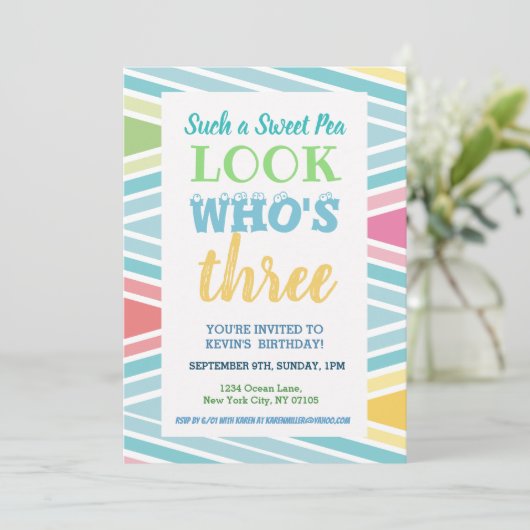 Invitation de 3e anniversaire (Debout devant)