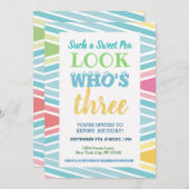 Invitation de 3e anniversaire (Devant / Derrière)