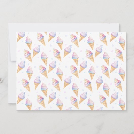 Invitation de 3e anniversaire avec crème glacée. (Dos)