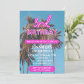 Invitation de 3e anniversaire Palmier tropical d'é (Debout devant)