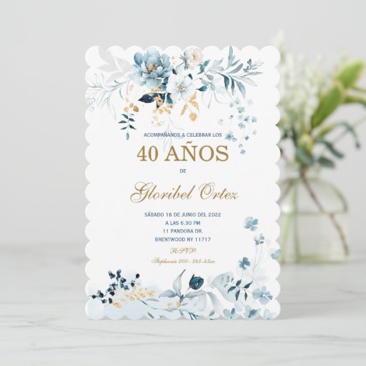 Invitation de 40 Ans Femme Invitation (Debout devant)