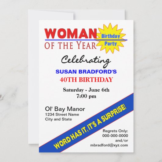 Invitation de 40e anniversaire - Couverture de mag (Dos)