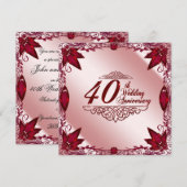 Invitation de 40e anniversaire de mariage Ruby 5,2 (Devant / Derrière)