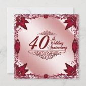 Invitation de 40e anniversaire de mariage Ruby 5,2 (Devant)
