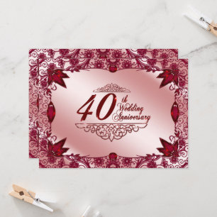 Invitation de 40e anniversaire de mariage Ruby 5,5