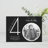 Invitation de 40e anniversaire de photo moderne no (Debout devant)