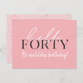 Invitation de 40e anniversaire de script et géomét (Devant / Derrière)