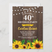 Invitation de 40e anniversaire de tournesol. Tout  (Devant)