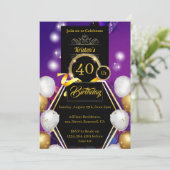 Invitation de 40e anniversaire Gold et Black (Debout devant)