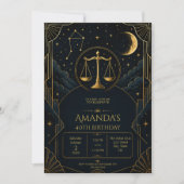 Invitation de 40e anniversaire Luxe Art Déco Balan (Devant)
