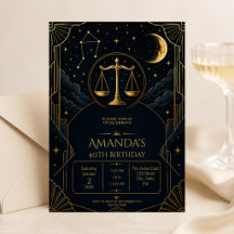 Invitation de 40e anniversaire Luxe Art Déco Balan