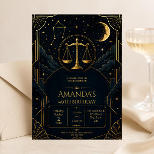 Invitation de 40e anniversaire Luxe Art Déco Balan