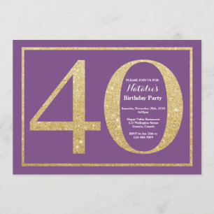 Invitation de 40e anniversaire Parties scintillant
