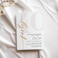 Invitation de 40ème anniversaire minimaliste