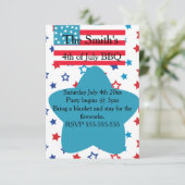 Invitation de 4 juillet étoiles et de drapeau (Debout devant)