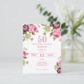 Invitation de 50e anniversaire de la florale rose (Debout devant)