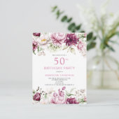 Invitation de 50e anniversaire de la florale rose (Debout devant)