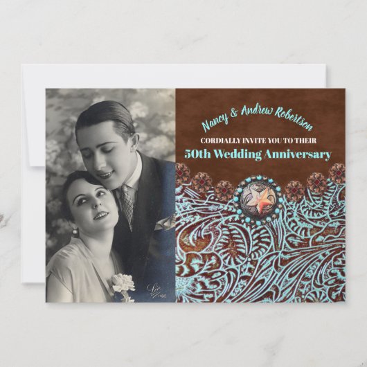 invitation de 50e anniversaire de mariage country  (Devant)