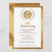 Invitation de 50e anniversaire de mariage en faux  (Devant / Derrière)